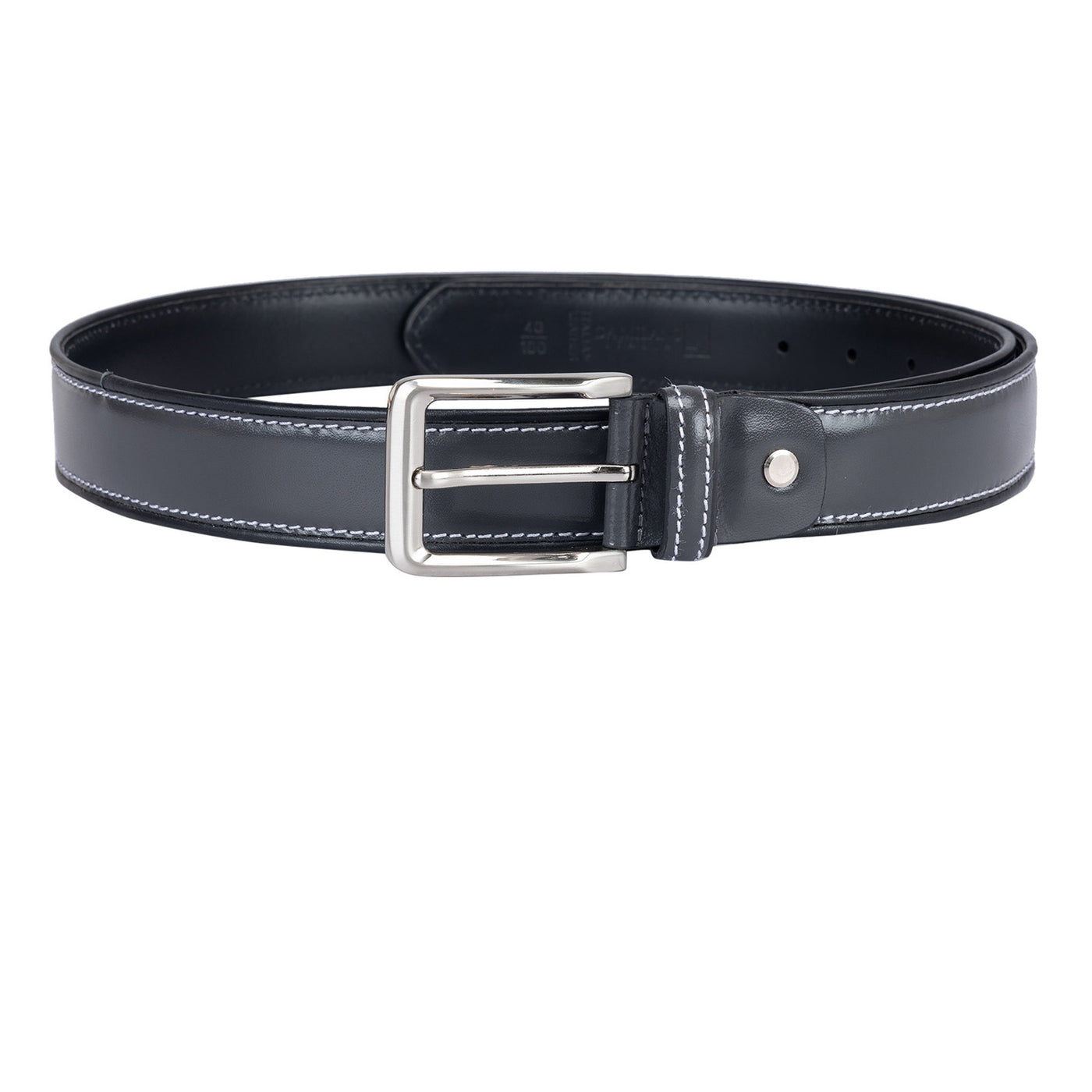 Casual Plain Leather Mens Belt - Grey