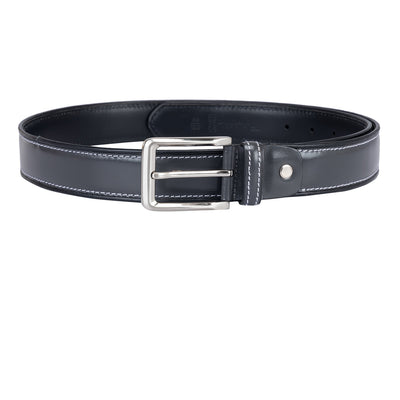 Casual Plain Leather Belt - Grey