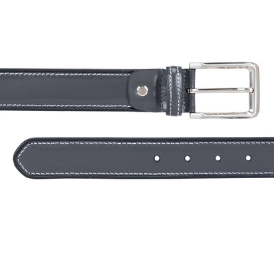 Casual Plain Leather Mens Belt - Grey