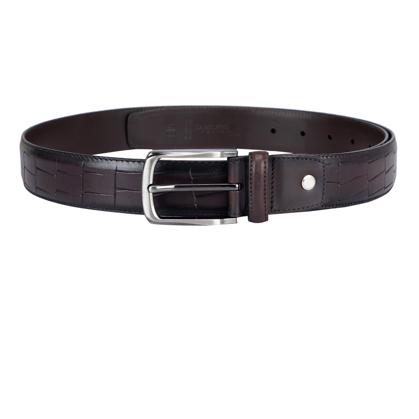 Casual Croco Leather Mens Belt - Brown