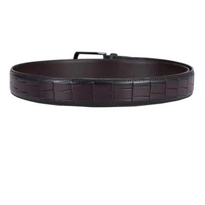Casual Croco Leather Mens Belt - Brown