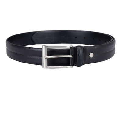 Formal Saffiano Leather Mens Belt - Black