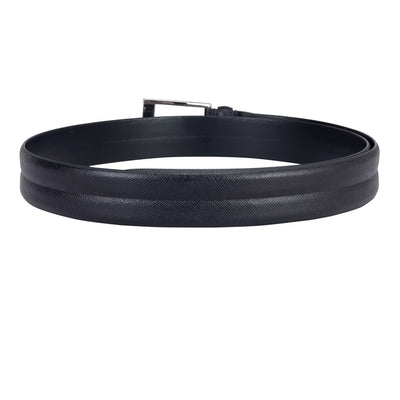 Formal Saffiano Leather Mens Belt - Black