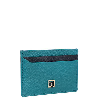 Franzy Leather Card Case - Teal