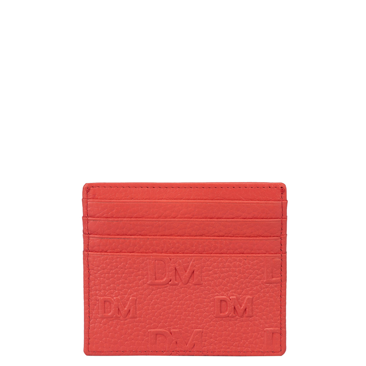 Monogram Wax Leather Card Case - Corallo