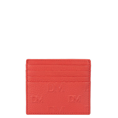 Monogram Wax Leather Card Case - Corallo