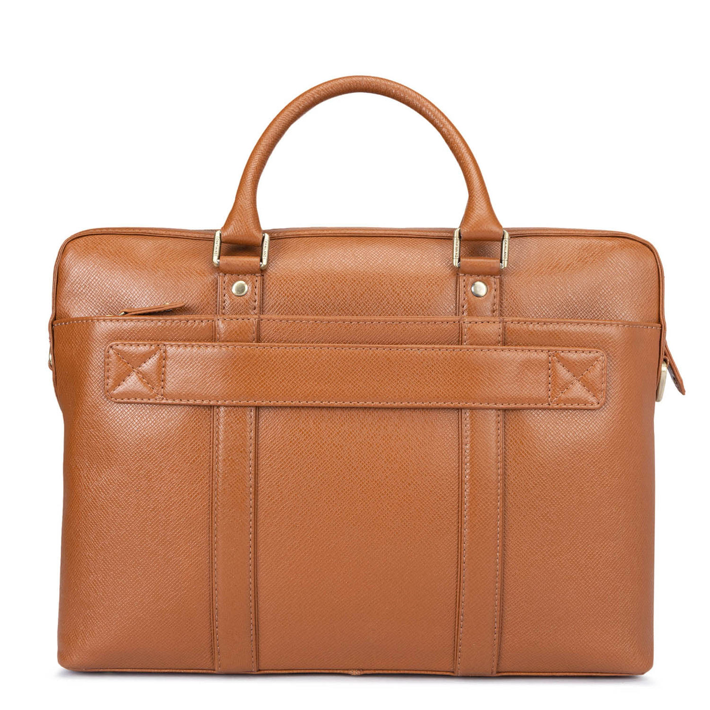 Cognac Franzy Leather Laptop Bag - Upto 14"