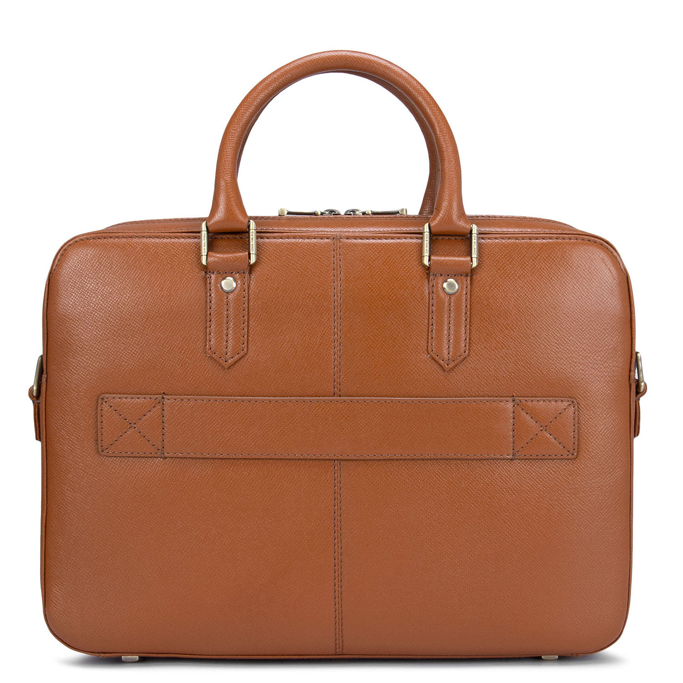 Cognac Franzy Leather Laptop Bag - Upto 14"