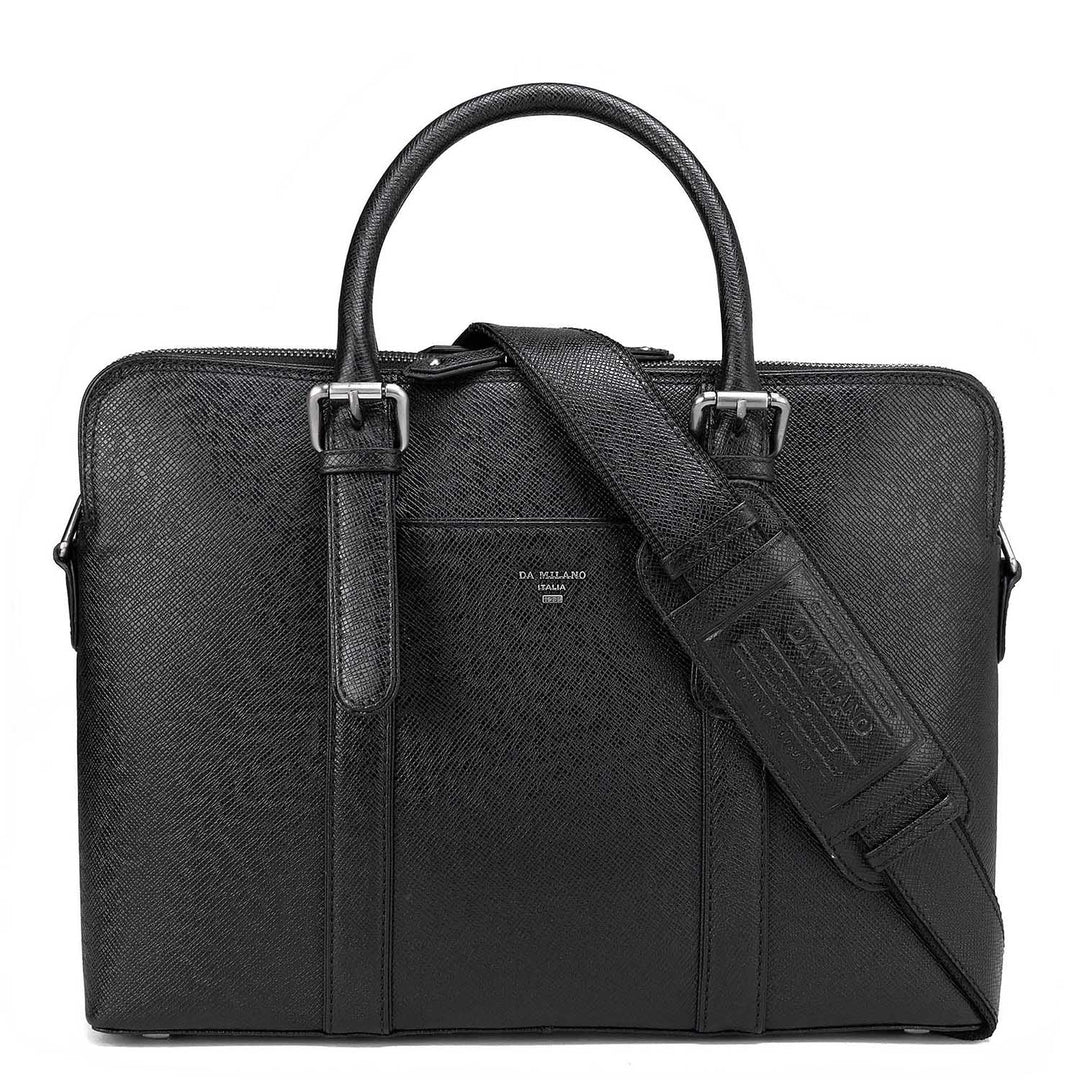 Franzy Leather Laptop Bag - Black