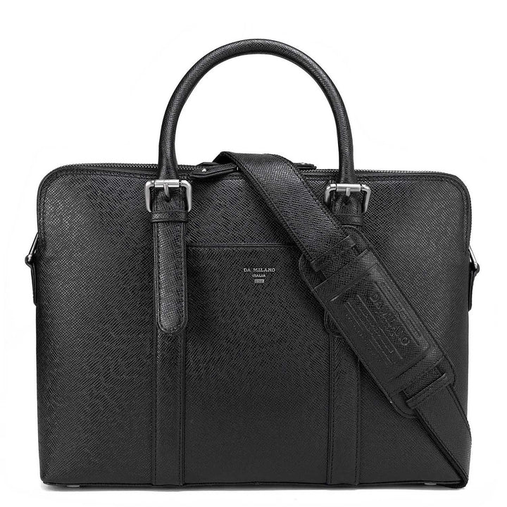 Franzy Leather Laptop Bag - Black