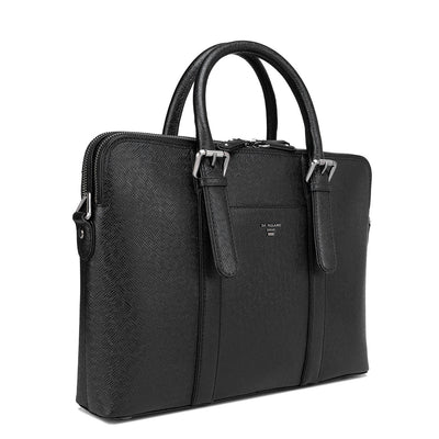 Black Franzy Leather Computer Bag - Upto 13"