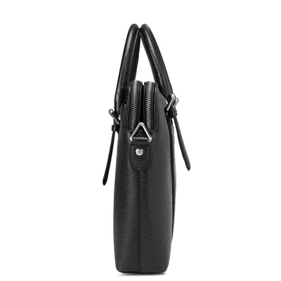 Franzy Leather Laptop Bag - Black