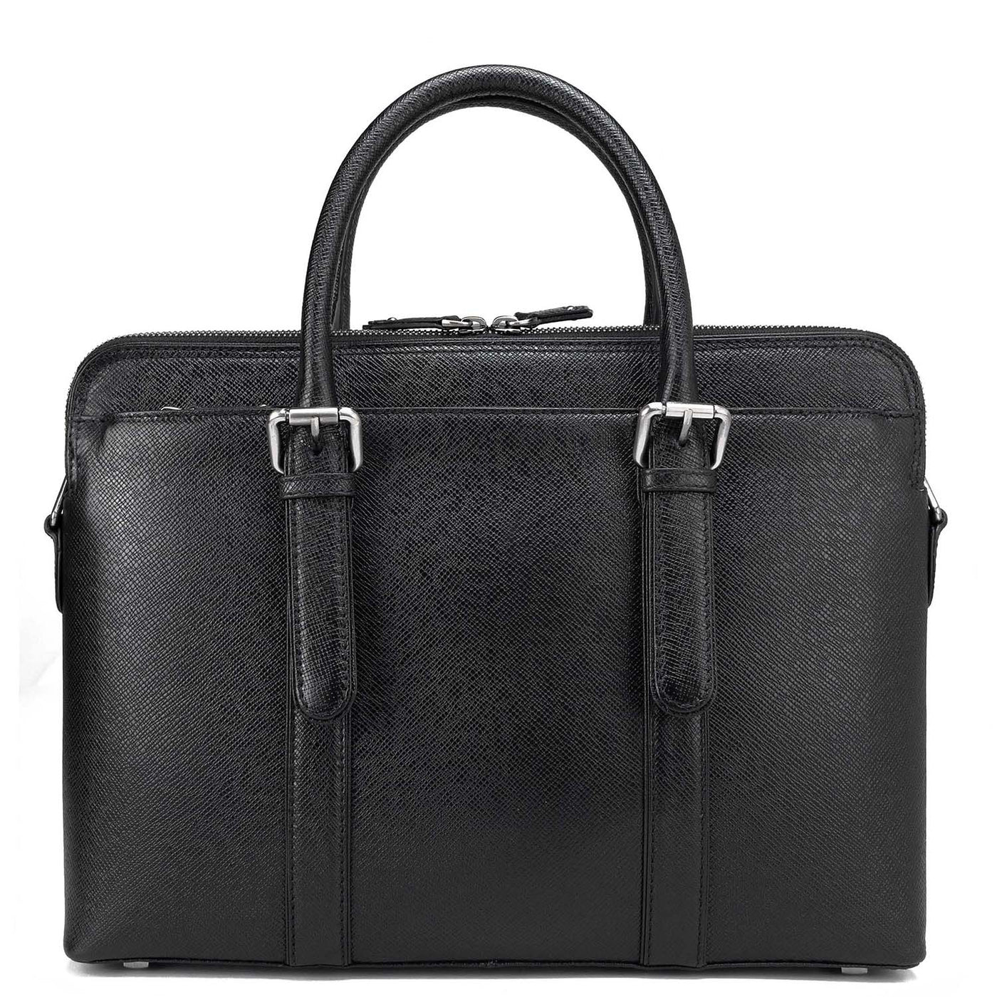 Franzy Leather Laptop Bag - Black