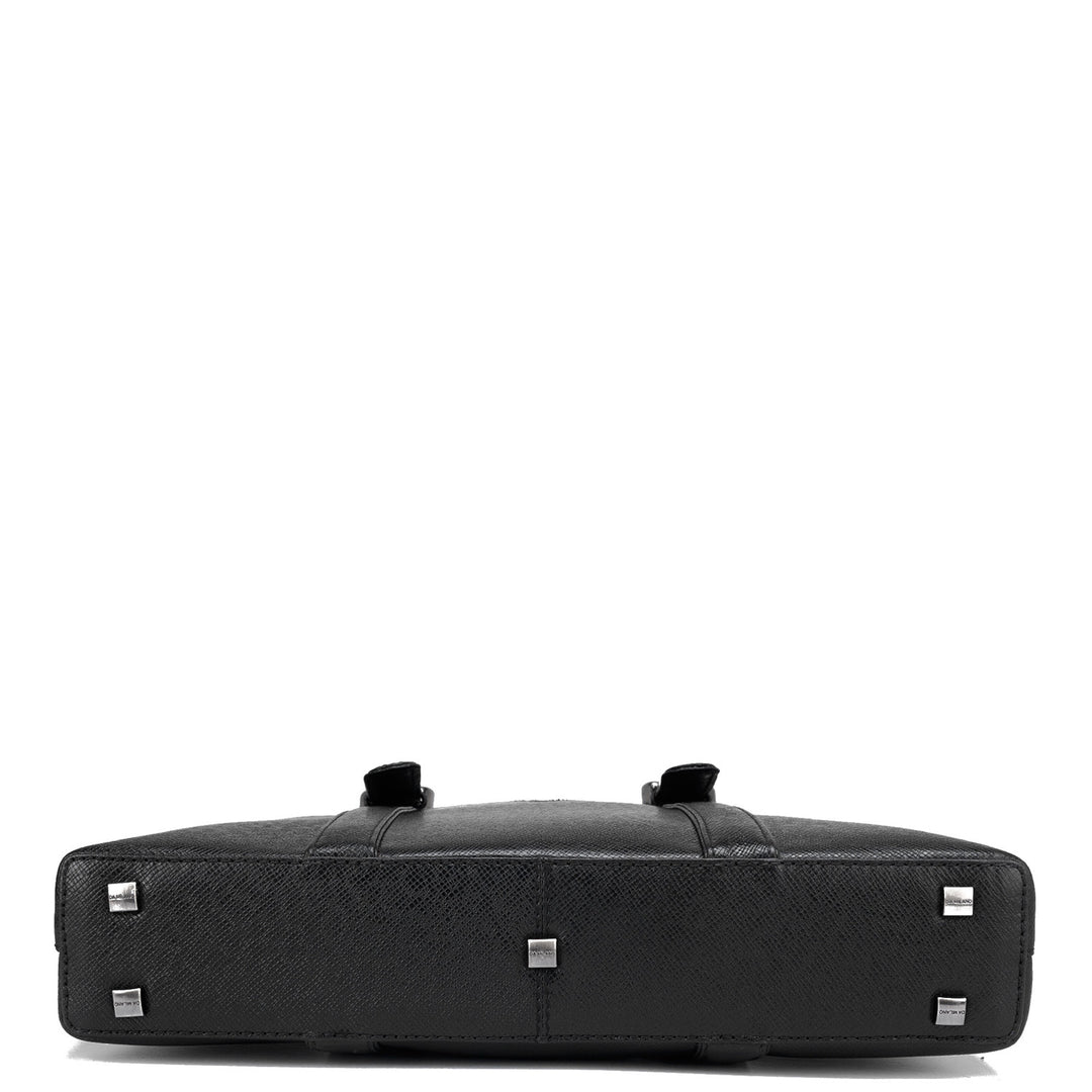 Franzy Leather Laptop Bag - Black