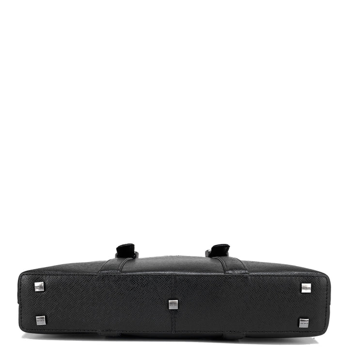Franzy Leather Laptop Bag - Black