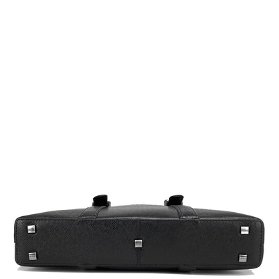 Franzy Leather Laptop Bag - Black
