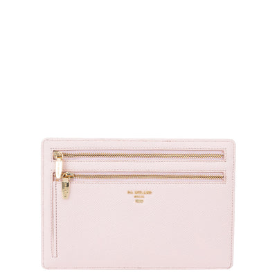 Small Monogram Franzy Leather Clutch - Blush