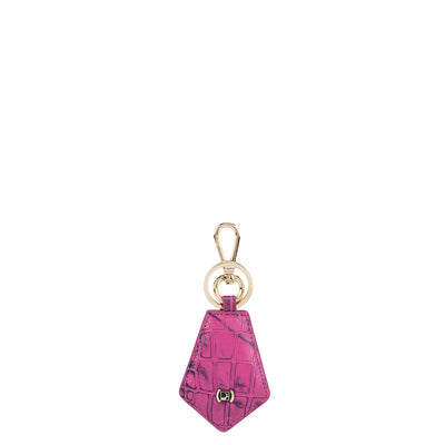 Pink Croco Textured Ladies Wallet & Key Chain Gift Set