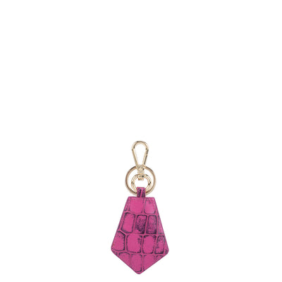 Pink Croco Textured Ladies Wallet & Key Chain Gift Set