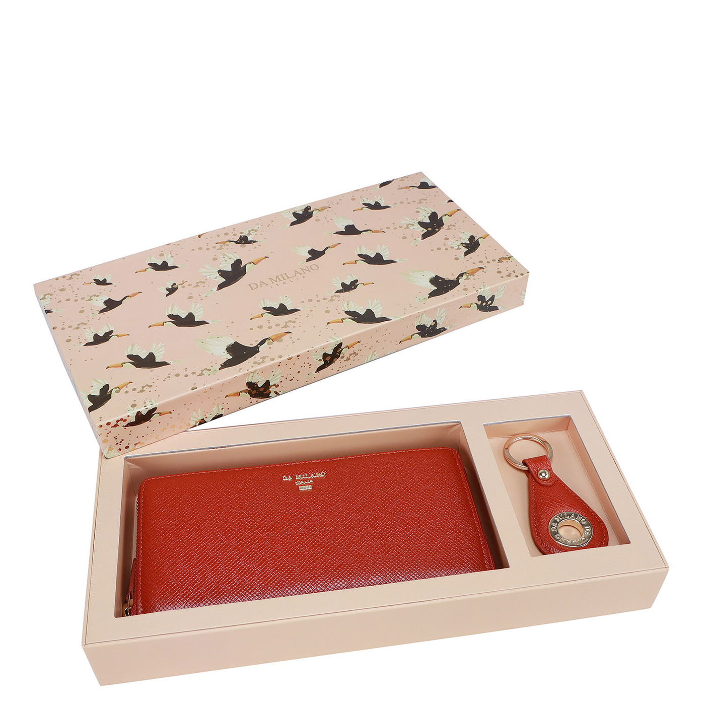 Orange Franzy Ladies Wallet & Keychain Gift Set