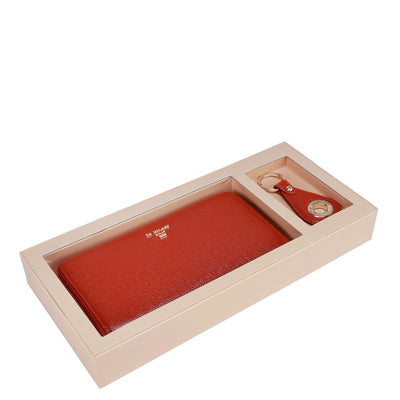 Orange Franzy Ladies Wallet & Keychain Gift Set