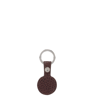 Brown Croco Textured Key Chain
