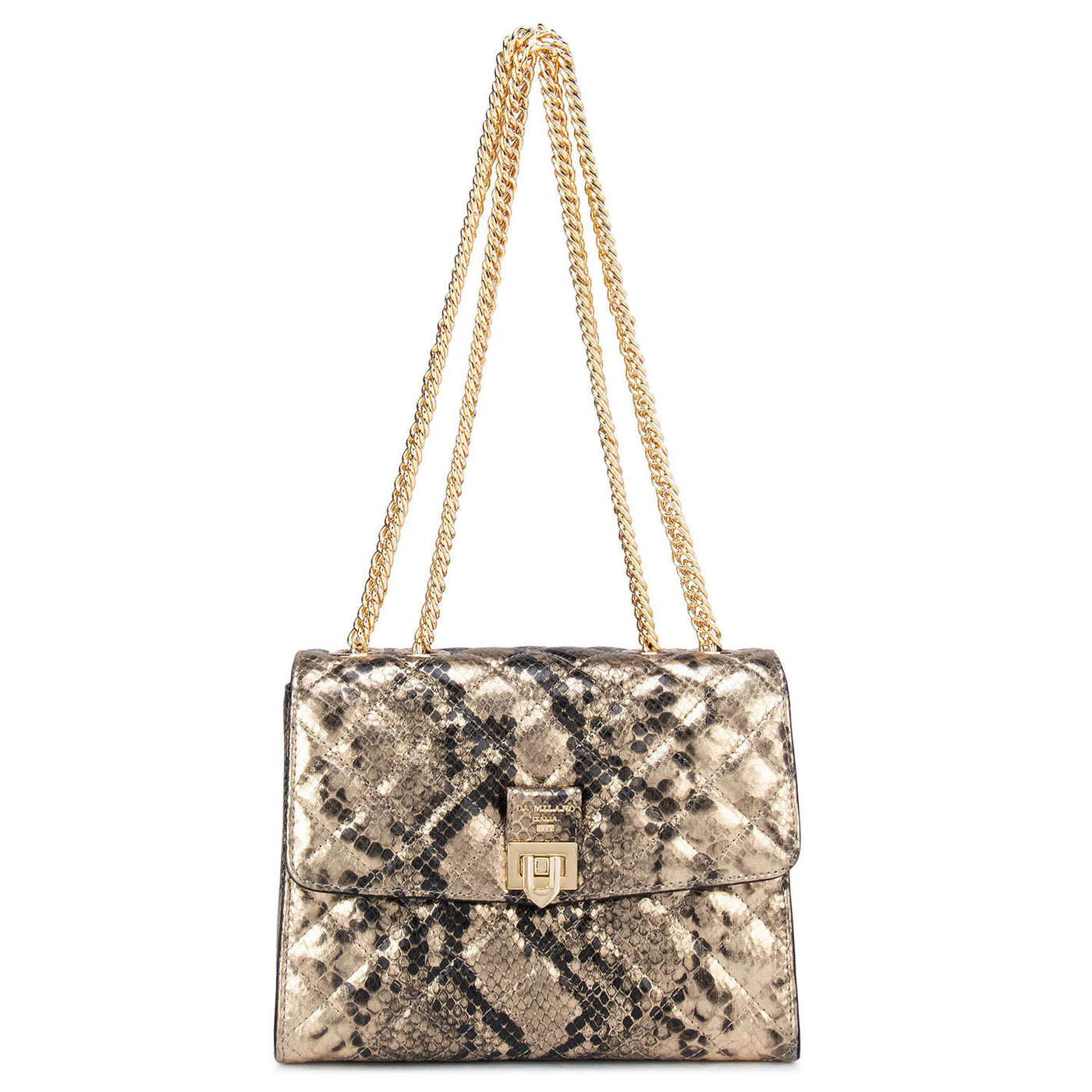 Gold & Black Snake Textured Sling Bag
