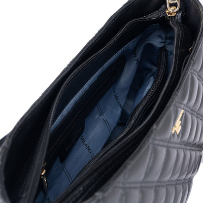 Medium Quilting Leather Shoulder Bag - Black