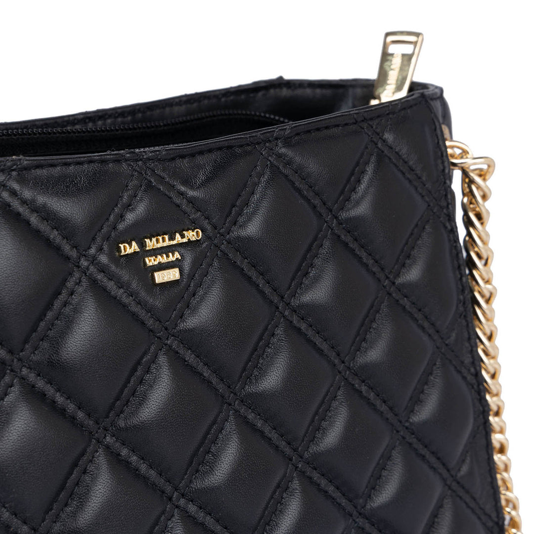 Medium Quilting Leather Shoulder Bag - Black