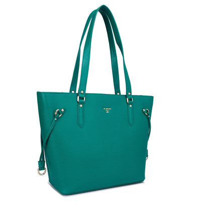 Large Franzy Leather Tote - Green