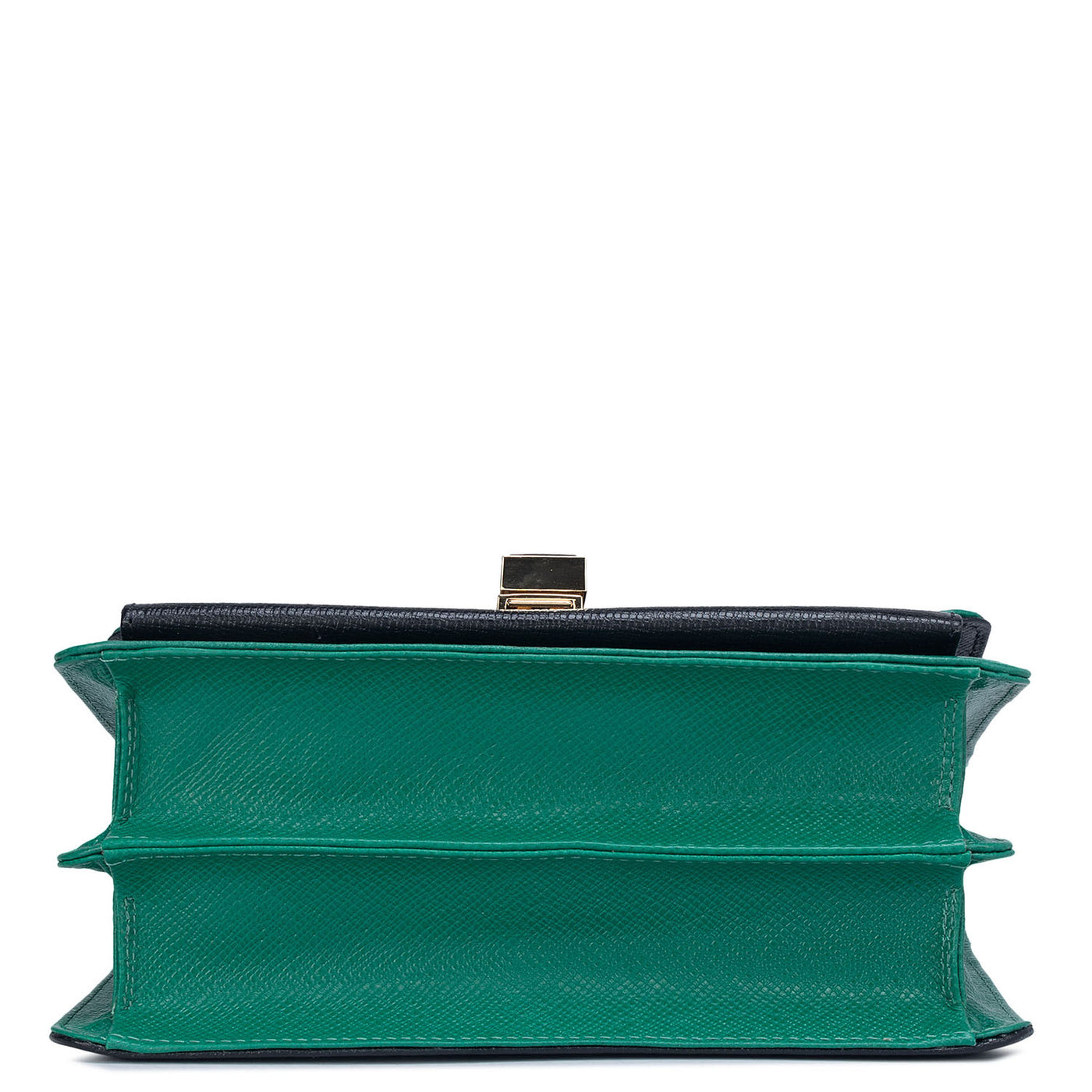 Small Franzy Leather Shoulder Bag - Green & Black