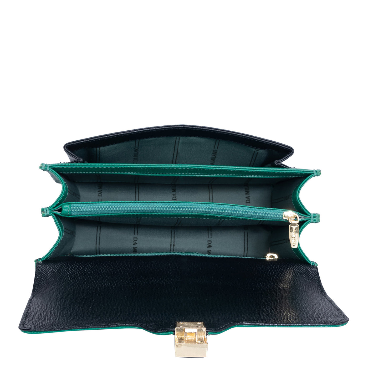Small Franzy Leather Shoulder Bag - Green & Black
