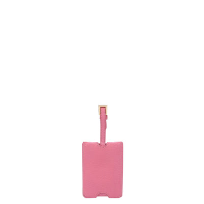 Wax Leather Luggage Tag - Hyper Pink
