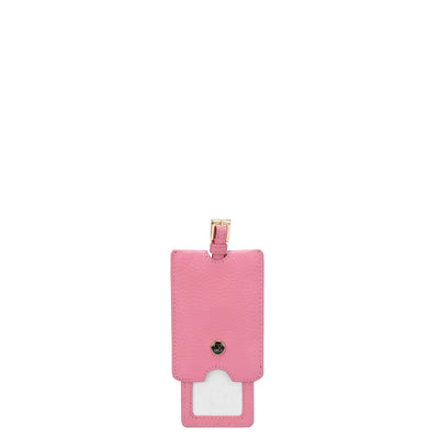 Wax Leather Luggage Tag - Hyper Pink