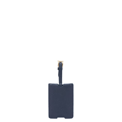 Wax Leather Luggage Tag - Navy