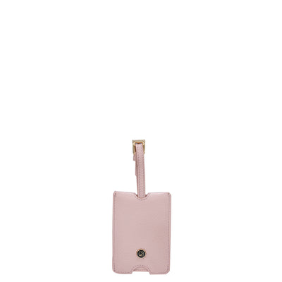 Wax Leather Luggage Tag - Pink
