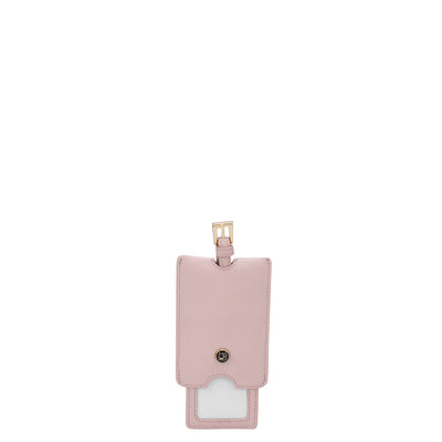 Wax Leather Luggage Tag - Pink
