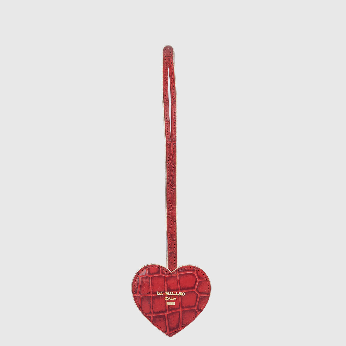 Tomato Croco Textured Luggage Tag