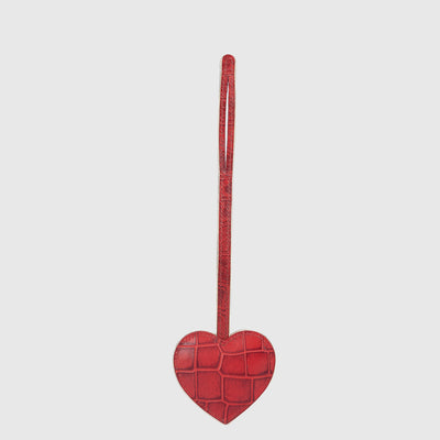 Tomato Croco Textured Luggage Tag