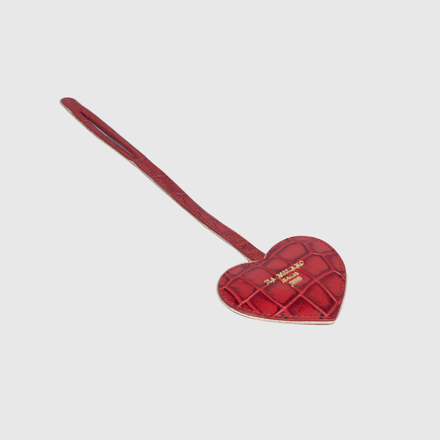 Tomato Croco Textured Luggage Tag