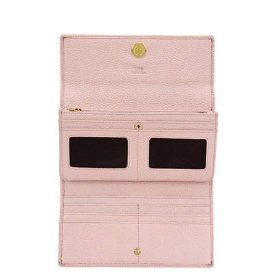 Wax Leather Ladies Wallet - Pink