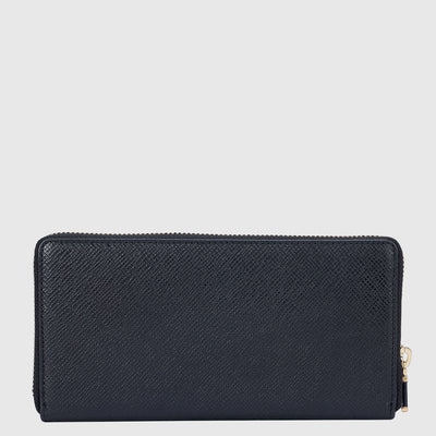 Medium Franzy Leather Ladies Wallet - Black