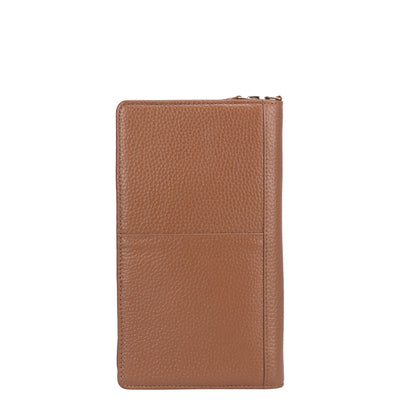 Wax Leather Passport Case - Cognac