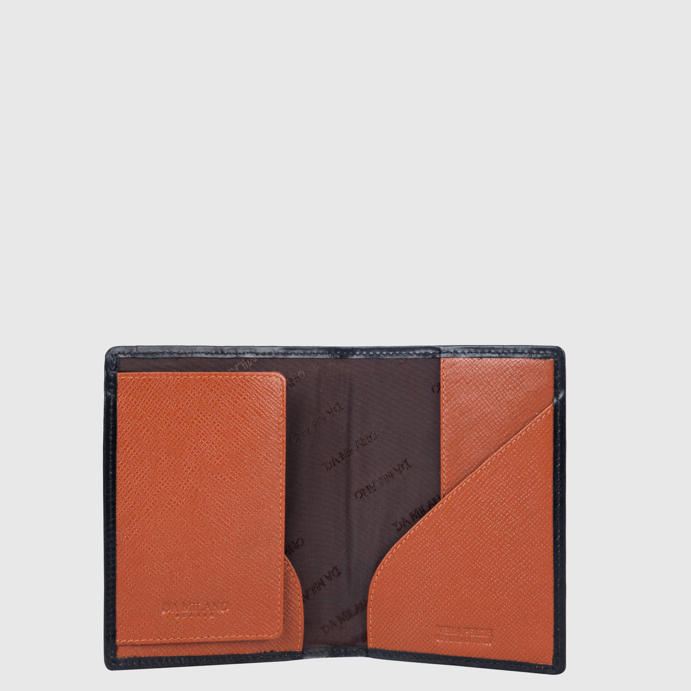 Ostrich Snake Leather Passport Case - Orange