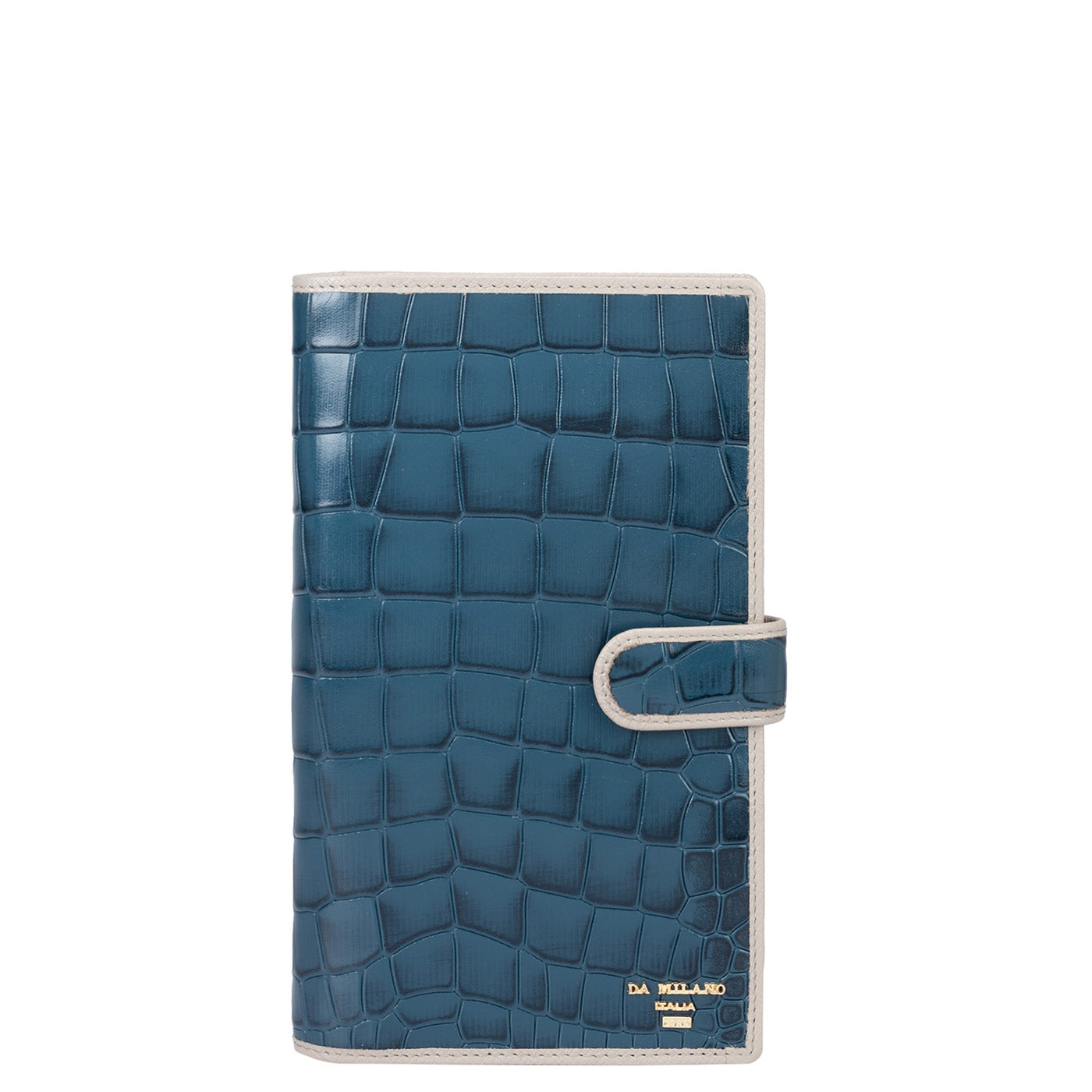 Croco Leather Passport Case - Ocean