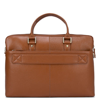 Cognac Franzy Leather Laptop Sleeve - Upto 14"