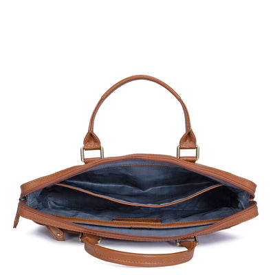 Franzy Leather Laptop Sleeve - Cognac