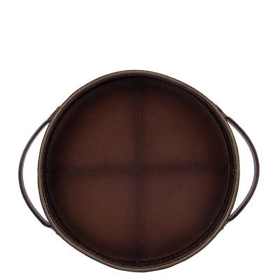 Croco Leather Tray - Brown