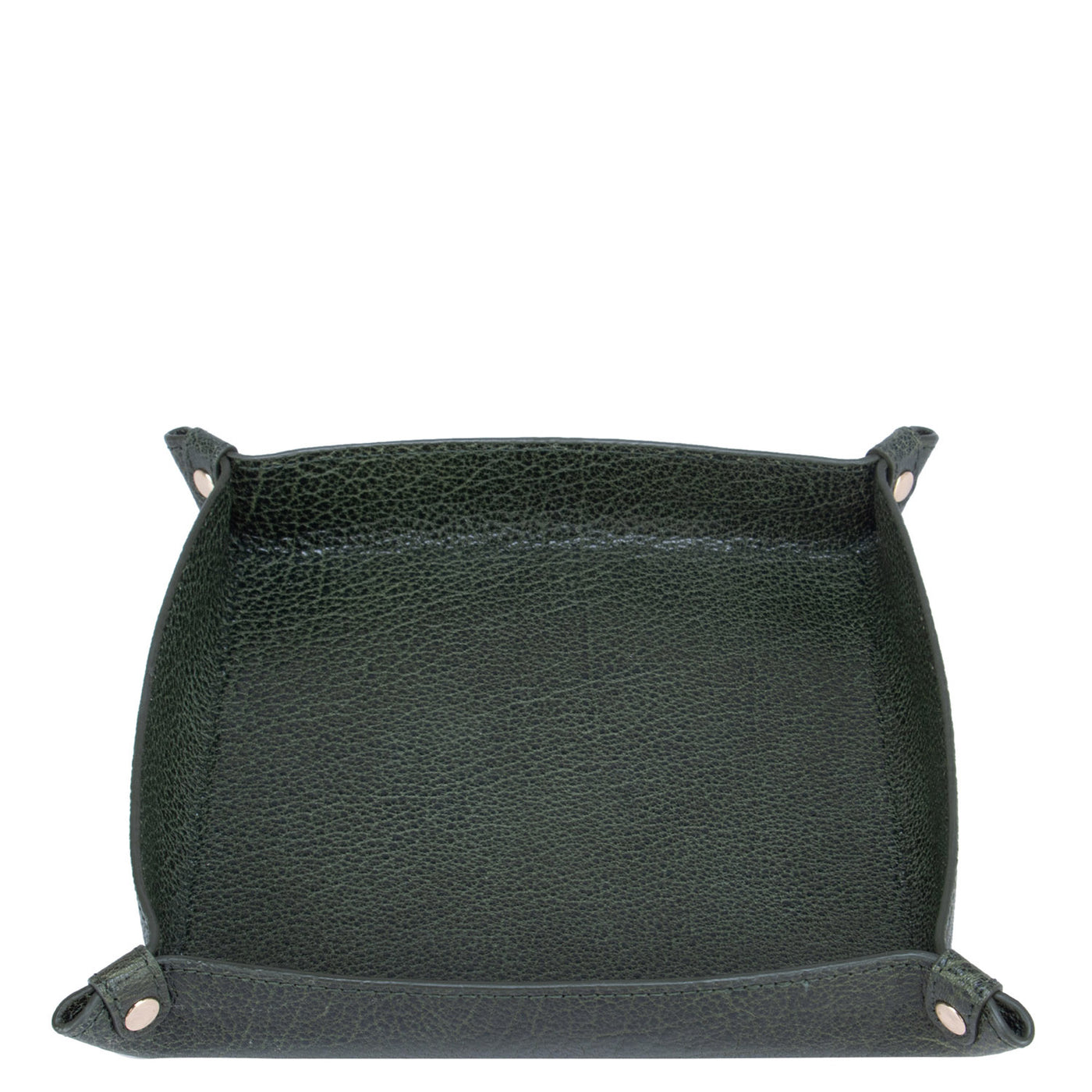 Elephant Pattern Leather Tray - Green
