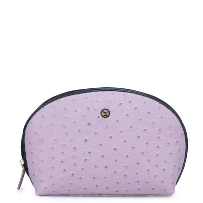 Ostrich Leather Vanity Pouch - Lavender